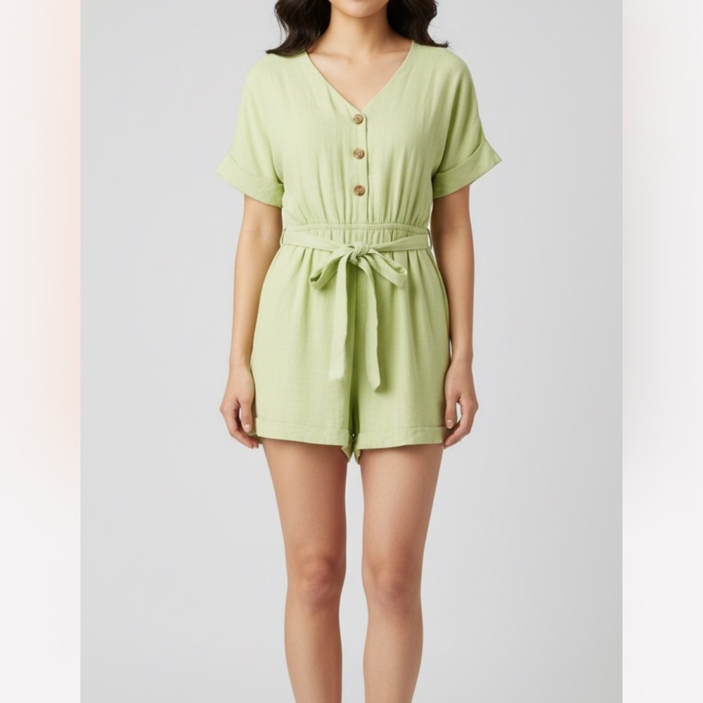Lost + Wander Garden Girl Neon Green Romper. Size S - Picture 10 of 10